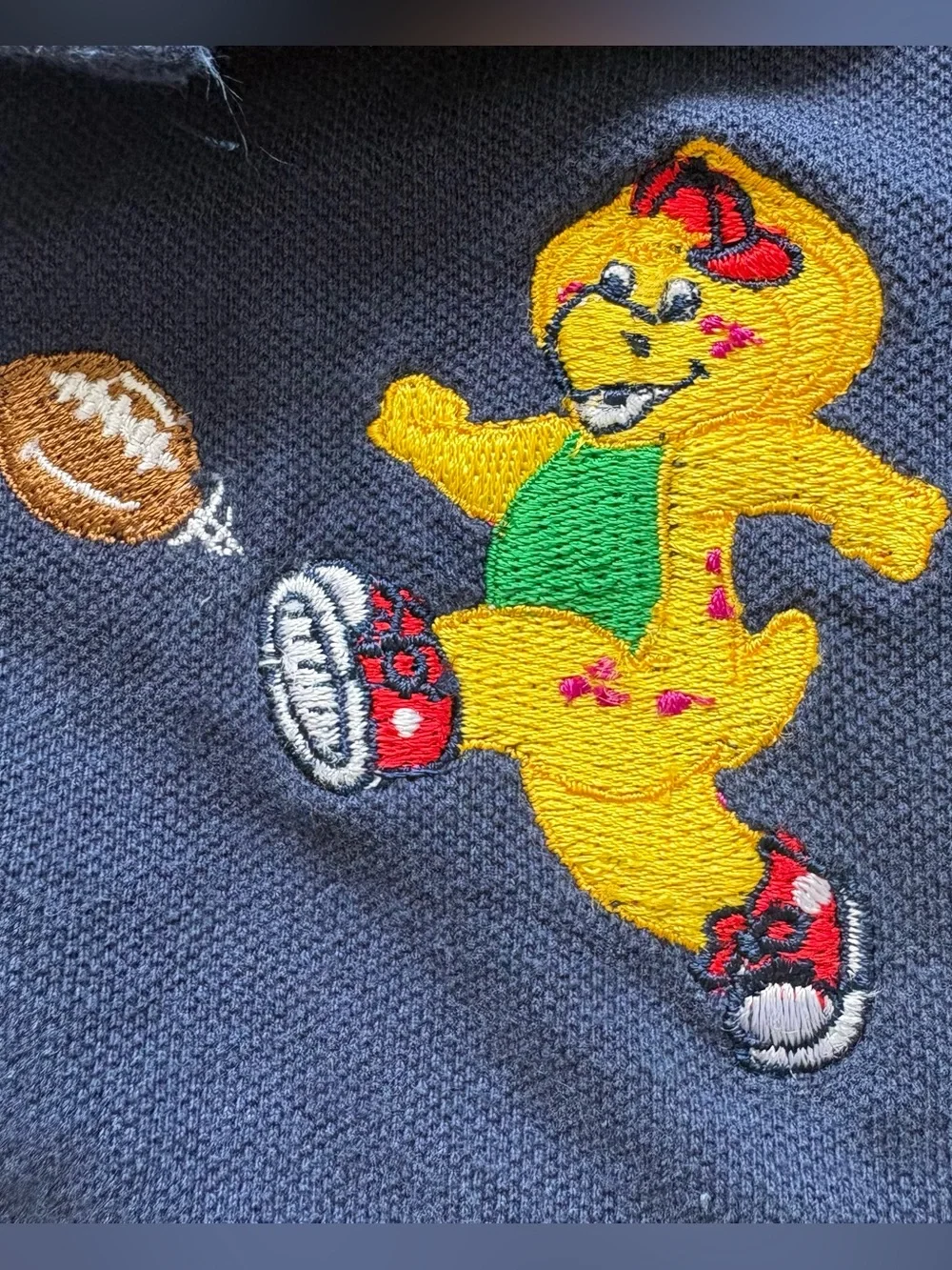 Vintage 90’s Barney BJ Football Embroidered Polo Toddler Boys 3T